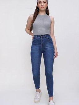 Mavi Yüksek Bel Kot Pantolon