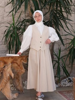 Balon Etek & Organik Keten Yelek Takım