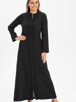 Büyük Beden Şile Bezi Cemre Ferace Siyah Syh