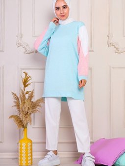 Garnili Sweat Turkuaz