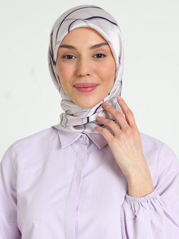 Desenli Janjan Lila Eşarp
