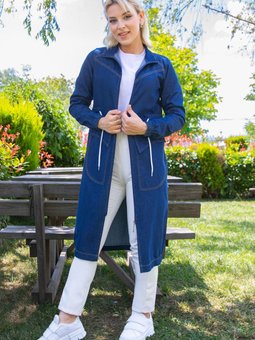 Beli Bağlamalı Kot Kap Koyu Mavi