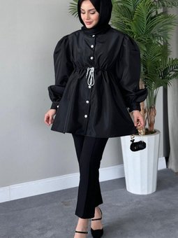 Mihrimah Taşlı Ceket Siyah