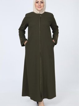 Nakışlı Gizli Fermuarlı Ferace