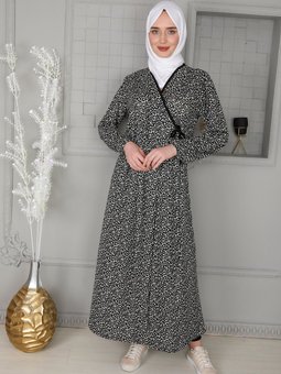 Bağlamalı Yazlık Şal Desen Namaz Elbisesi Sabahlık