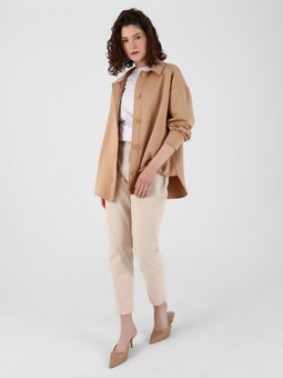 Düğmeli Latte Tunik