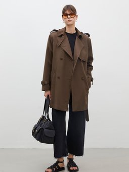 Chelsea Kruvaze Trençkot Kahverengi