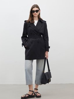 Chelsea Kruvaze Trençkot Siyah