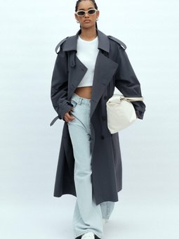 Kopenhag Oversıze Trençkot Lacivert