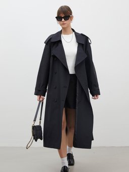 Kopenhag Oversıze Trençkot Siyah