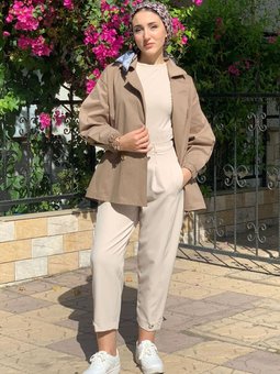 24k5018 Toprak Kol Lastikli Trençkot