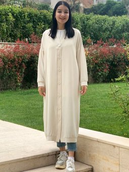 24y5066 Bej Düğmeli Basic Ceket