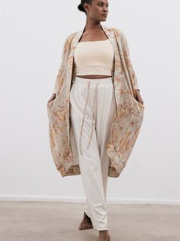 Simli Yarasa Kol Turuncu Kimono