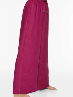 % 100 Keten Düz Kesim Geniş Pantolon