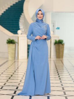 Adel Mavi Abiye Elbise