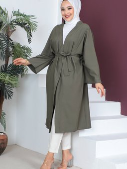 Beli Kuşaklı Kimono Tsd230511 Haki