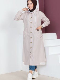 Ribanalı Trençkot Tsd230638 Bej