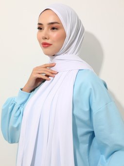 Sandy Jersey Beyaz Şal