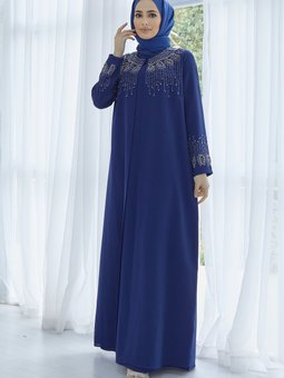 Lina Büyük Beden Abiye Elbise İndigo