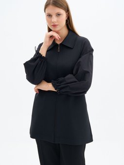 Fermuarlı Kolları Lastikli Spor Ceket