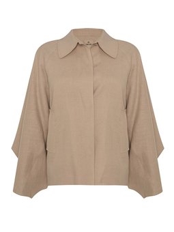 Kolları Bol Kesim Keten Ceket