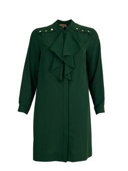 Volanlı Düğme Detaylı Tunik