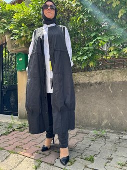 Paraşüt Kumaş Yelek Siyah Blk404720