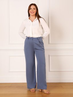 Büyük Beden Palazzo İndigo Pantolon