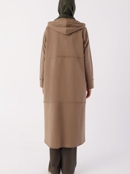 Açık Kahve Büyük Beden Penye Hırka