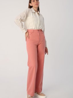 Gül %100 Pamuk Rahat Kalıp Bol Paça Pantolon