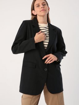 Siyah Düğmeli Blazer Ceket