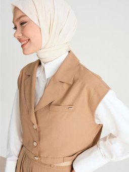 Daraltılabilen Kısa Yelek 24y4901 Camel