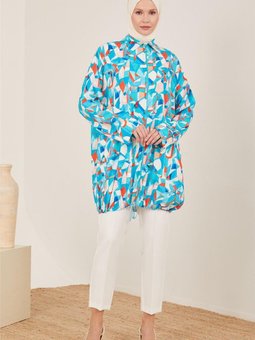 Naturel Dokuma Desenli Ceket 23y5207 Mavi