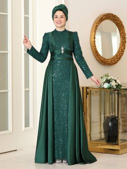 Yeşil Alya Abiye Elbise