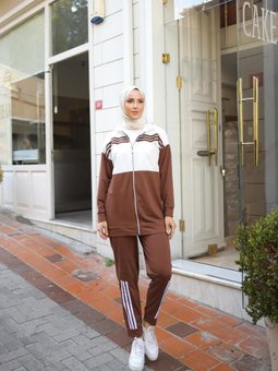 Kapüşonlu İkili Eşofman Takımı Trn1016 Kahve