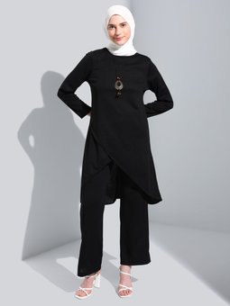 Tunik & Pantolon İkili Siyah Takım