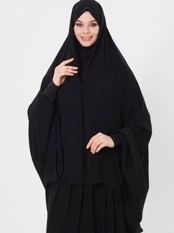 Çarşaf Gizli Peçeli Soft Krep Tek Parça