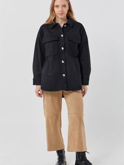 Fleto Cepli Siyah Ceket / Gömlek