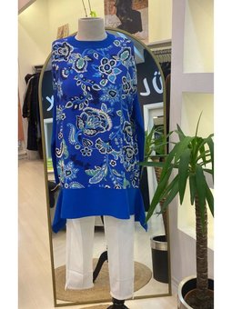 İnvee Desenli Tunik Saks 6252