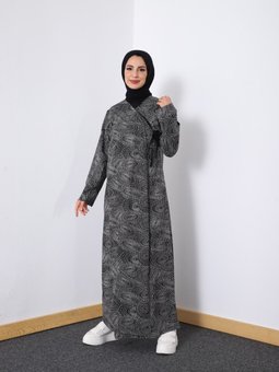 Uzun Kol Yazlık Namaz Elbisesi Gri