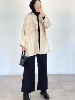 Bombe Cepli Gabardin Gömlek