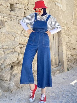 Kopya Bahçıvan Askılı Kot Tulum