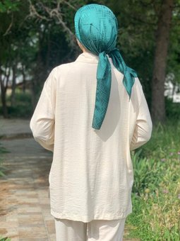 24y3205 Bej Cep Detaylı Gömlekli Takım