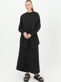 24y3238 Siyah Çıtçıt Detaylı İkili Takım