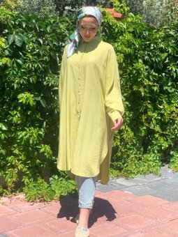 Fıstık Oversıze Yarasakol Uzun Tunik