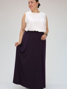 Mürdüm Büyük Beden Penye Basic Uzun Etek