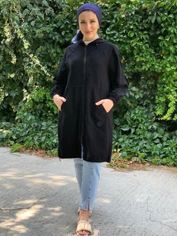 Siyah Armalı Fermuarlı Kap