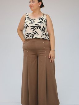 Vizon Büyük Beden Düğme Detaylı Aspen Pantolon