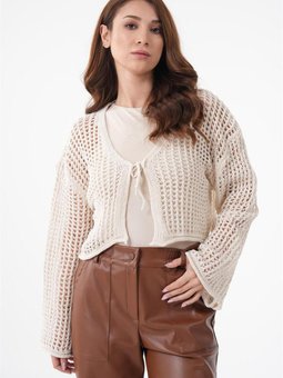 Ön Britli Krem Hırka