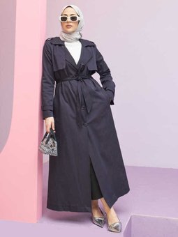 6458 Trençkot Lacivert